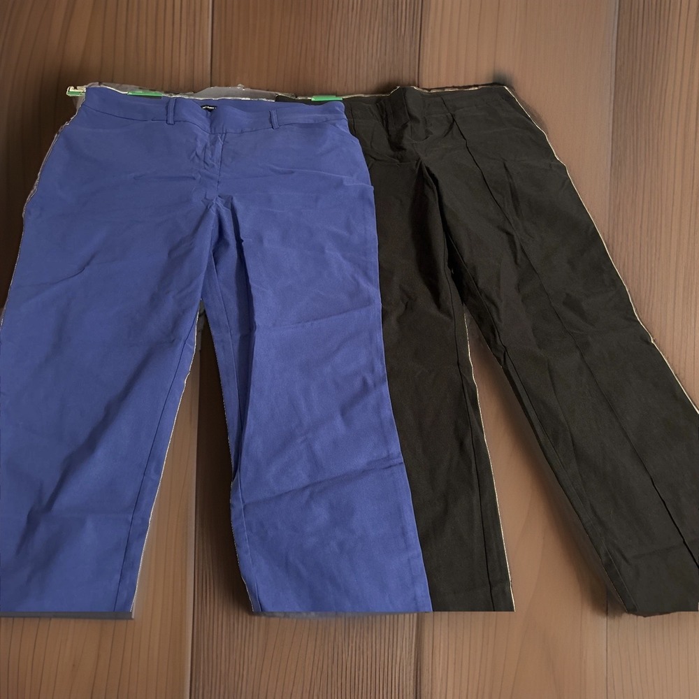 Hilary Radley Pants Women XL Lot 2 Black And Navy Office Wear. Preppy Academia